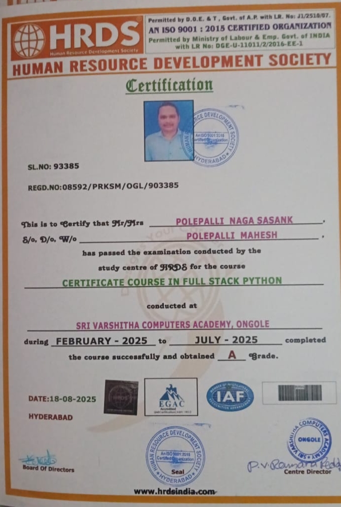Certificate 1